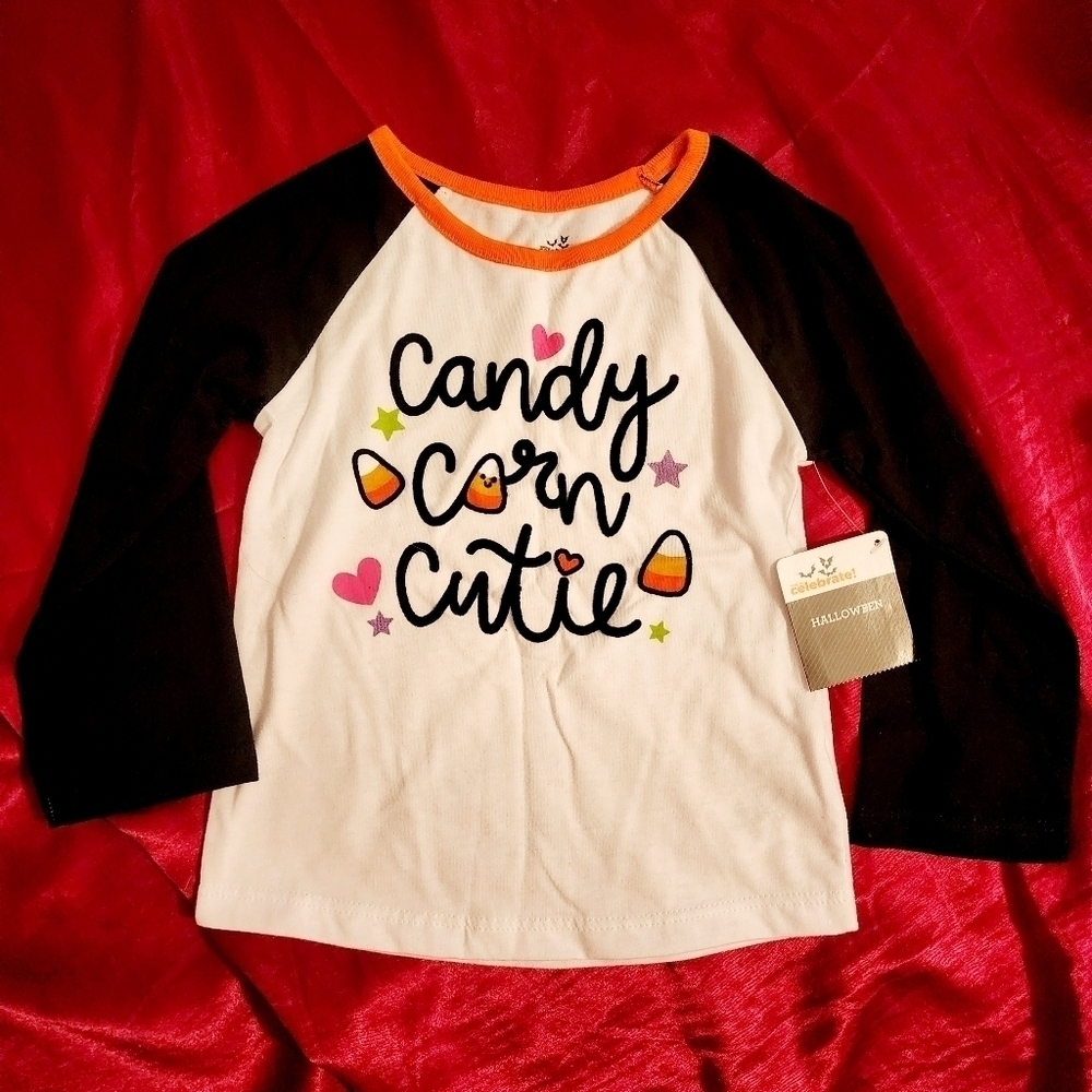 Let's Celebrate Halloween Fall Candy Corn Cutie Long Sleeve Tee Autumn Graphic